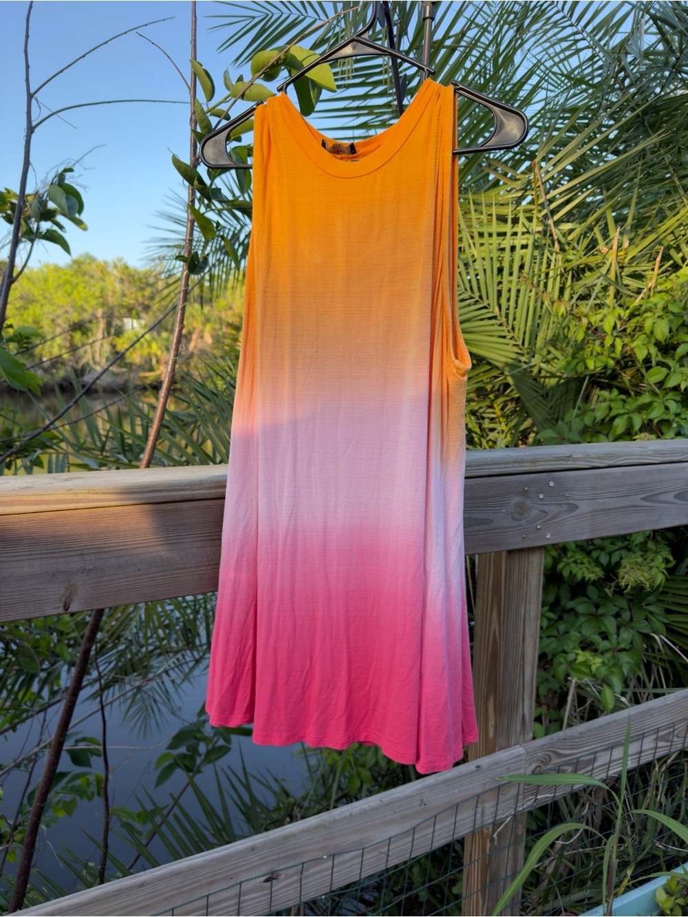 Sunset Ombre Tank Top - Orange to Pink